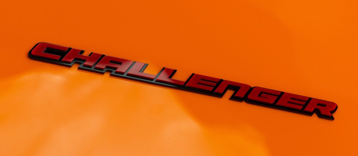 Challenger Car Badge - Stacked Design - Choose Your Color - Atomic Car Concepts