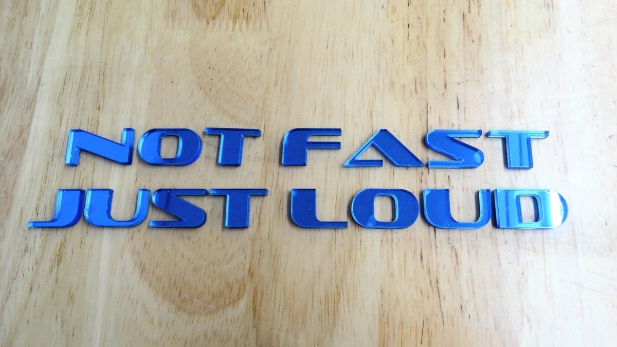 Custom Text Badge - Type Your Own - OEM Style Font - Single Layer - Tape Mount - Atomic Car Concepts