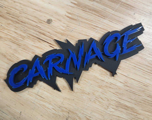 Custom Text Badge - Type Your Own - 'Electric' Font - Double Layer