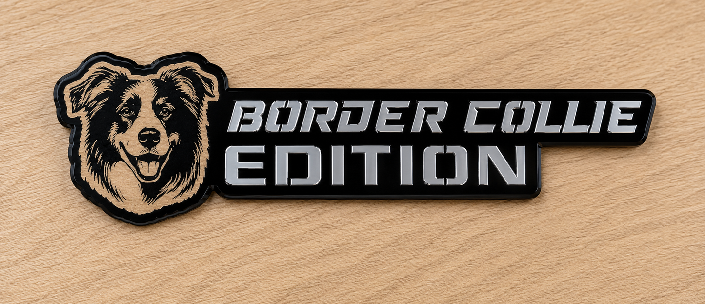 Insignia de texto personalizada - Escriba la suya propia - Fuente agresiva - Doble capa