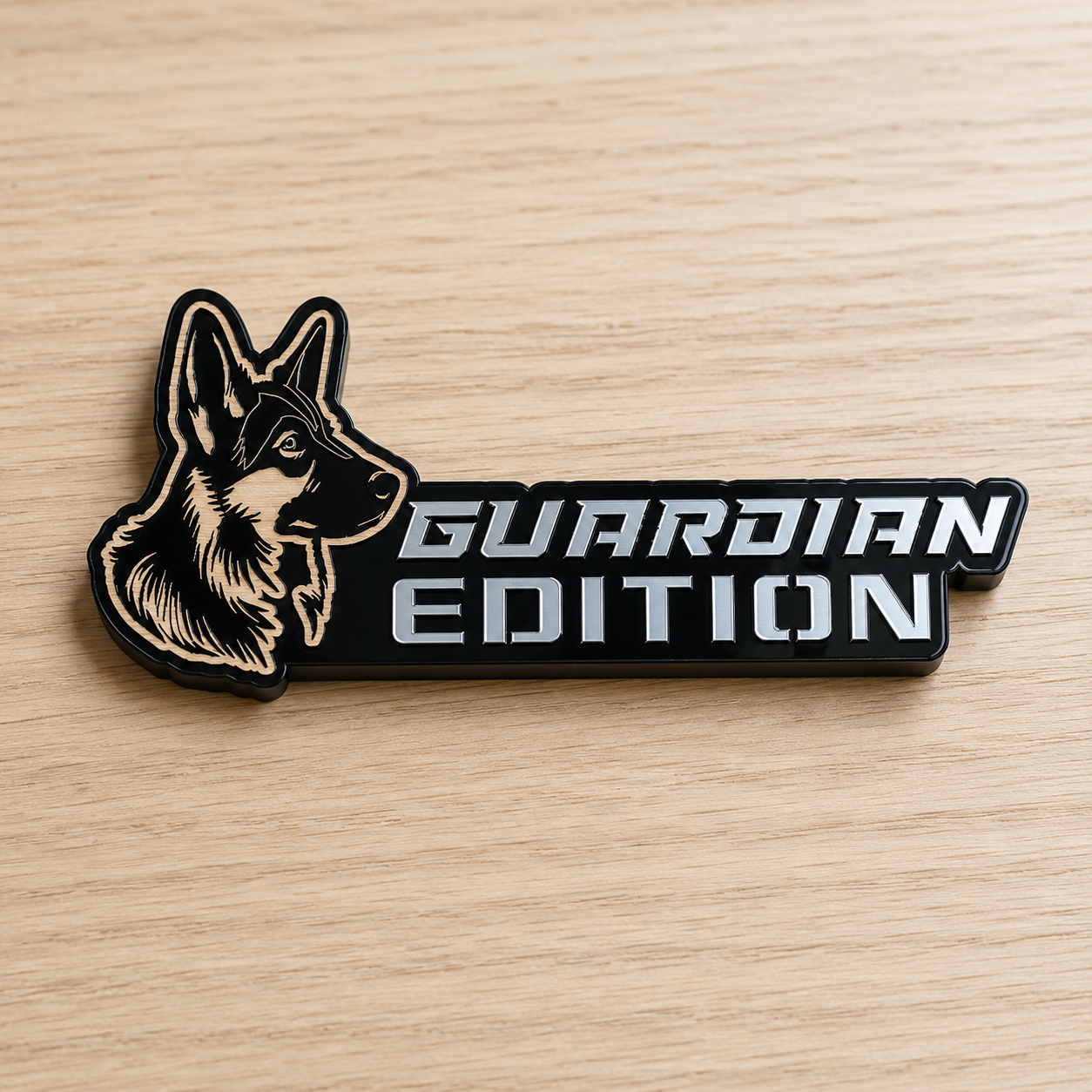 Insignia de texto personalizada - Escriba la suya propia - Fuente agresiva - Doble capa
