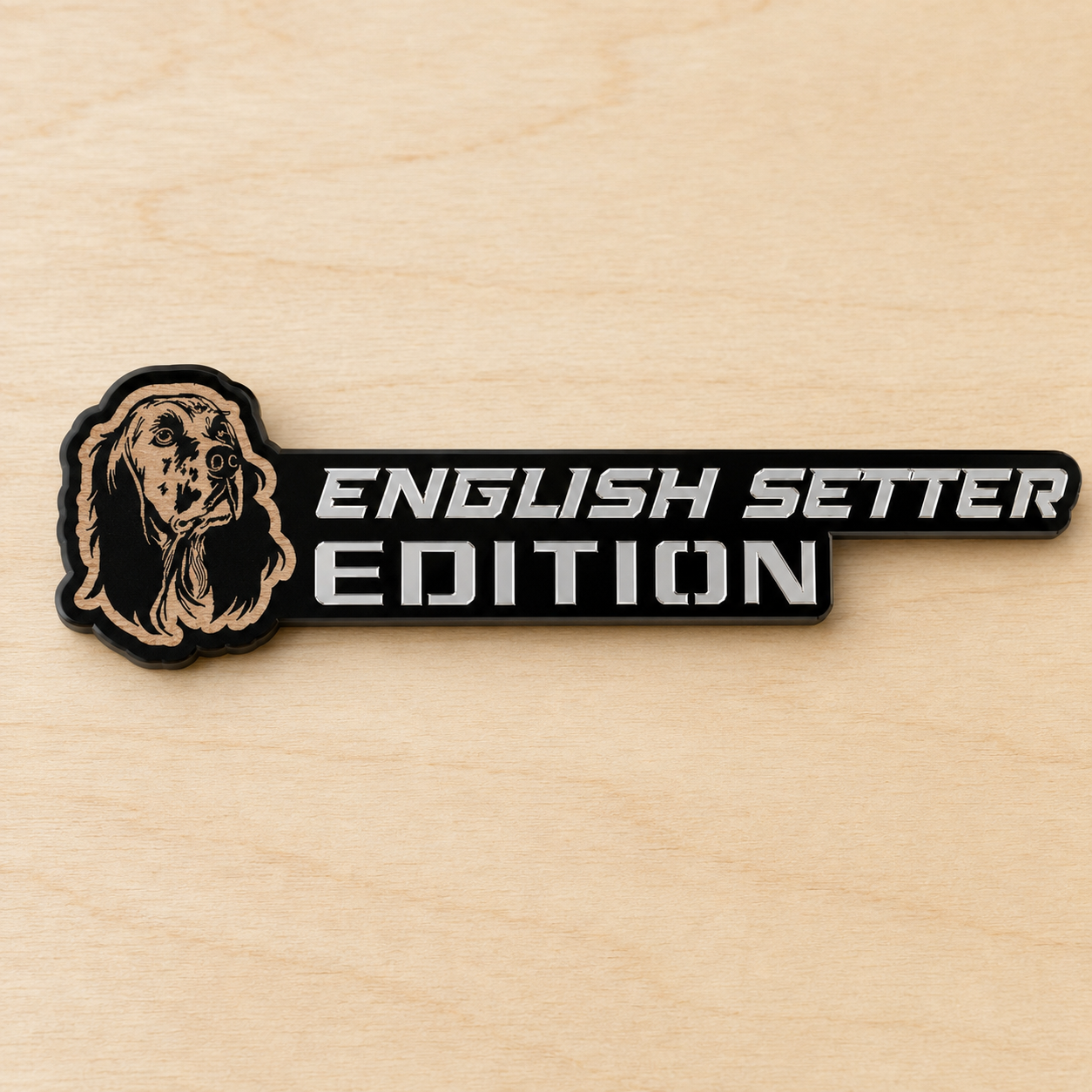 Insignia de texto personalizada - Escriba la suya propia - Fuente agresiva - Doble capa