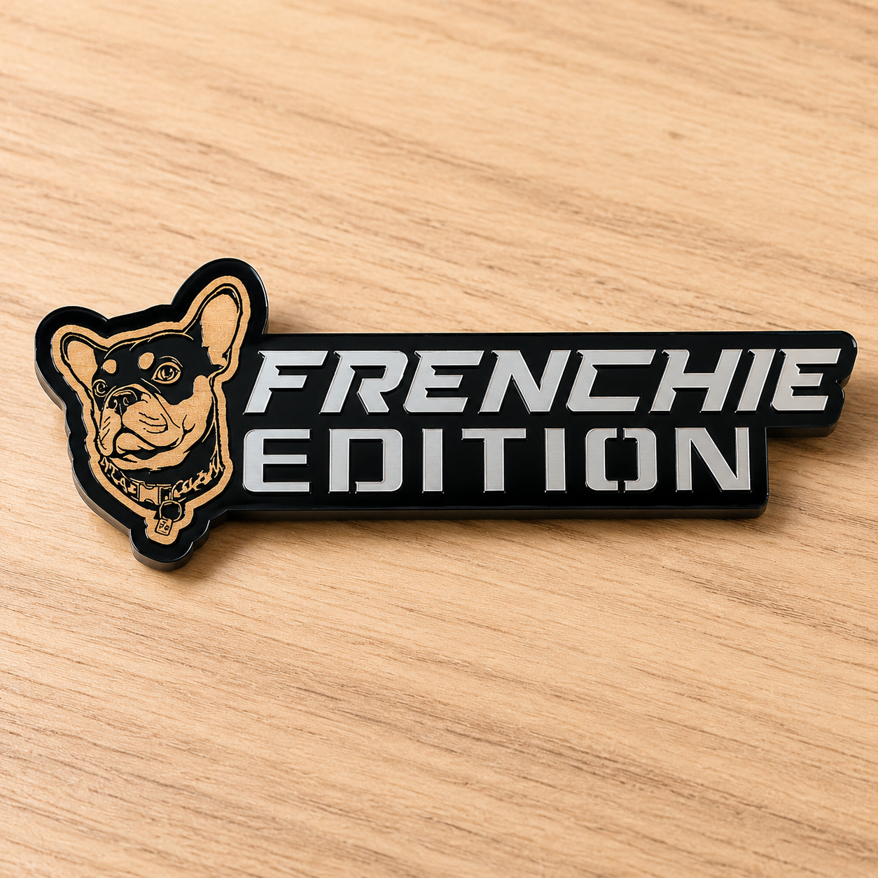Insignia de texto personalizada - Escriba la suya propia - Fuente agresiva - Doble capa