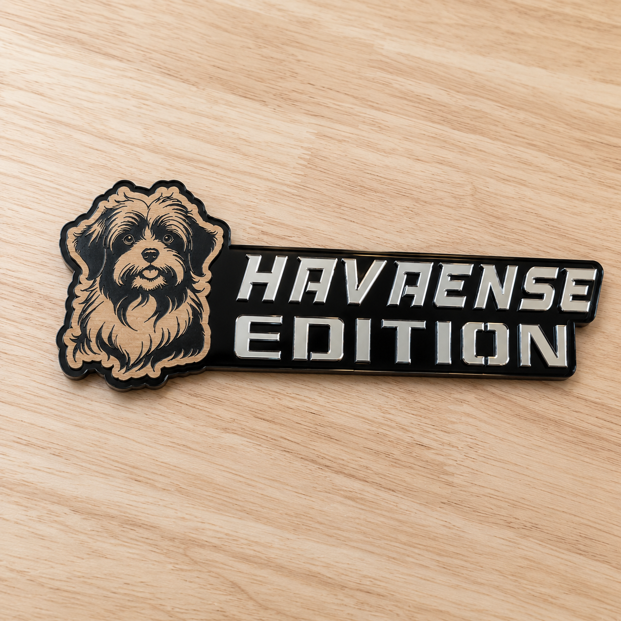 Insignia de texto personalizada - Escriba la suya propia - Fuente agresiva - Doble capa