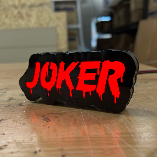 Custom LED Badge - Horror Font - Premium Contoured Outline