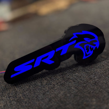 SRT® Hellcat® LED Illuminated Badge - RGB - Grille or Body Mount - Officially Licensed Product - Dark LED Diffusing