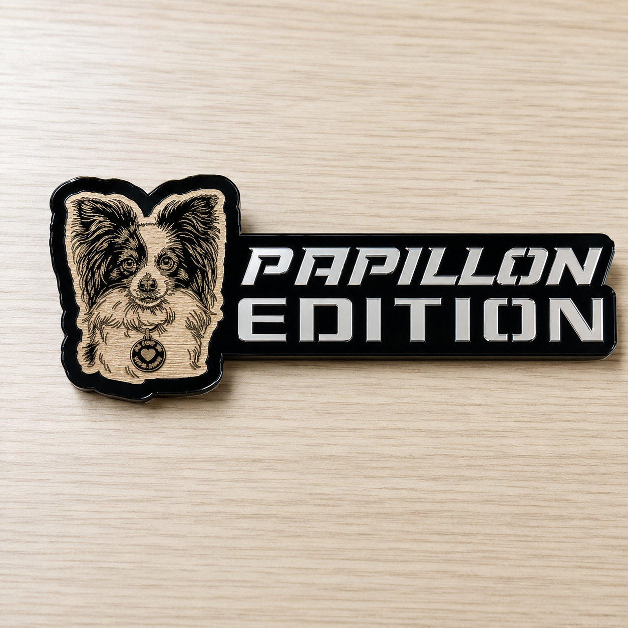Insignia de texto personalizada - Escriba la suya propia - Fuente agresiva - Doble capa