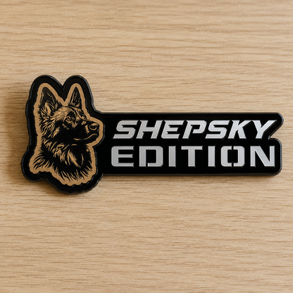 Insignia de texto personalizada - Escriba la suya propia - Fuente agresiva - Doble capa
