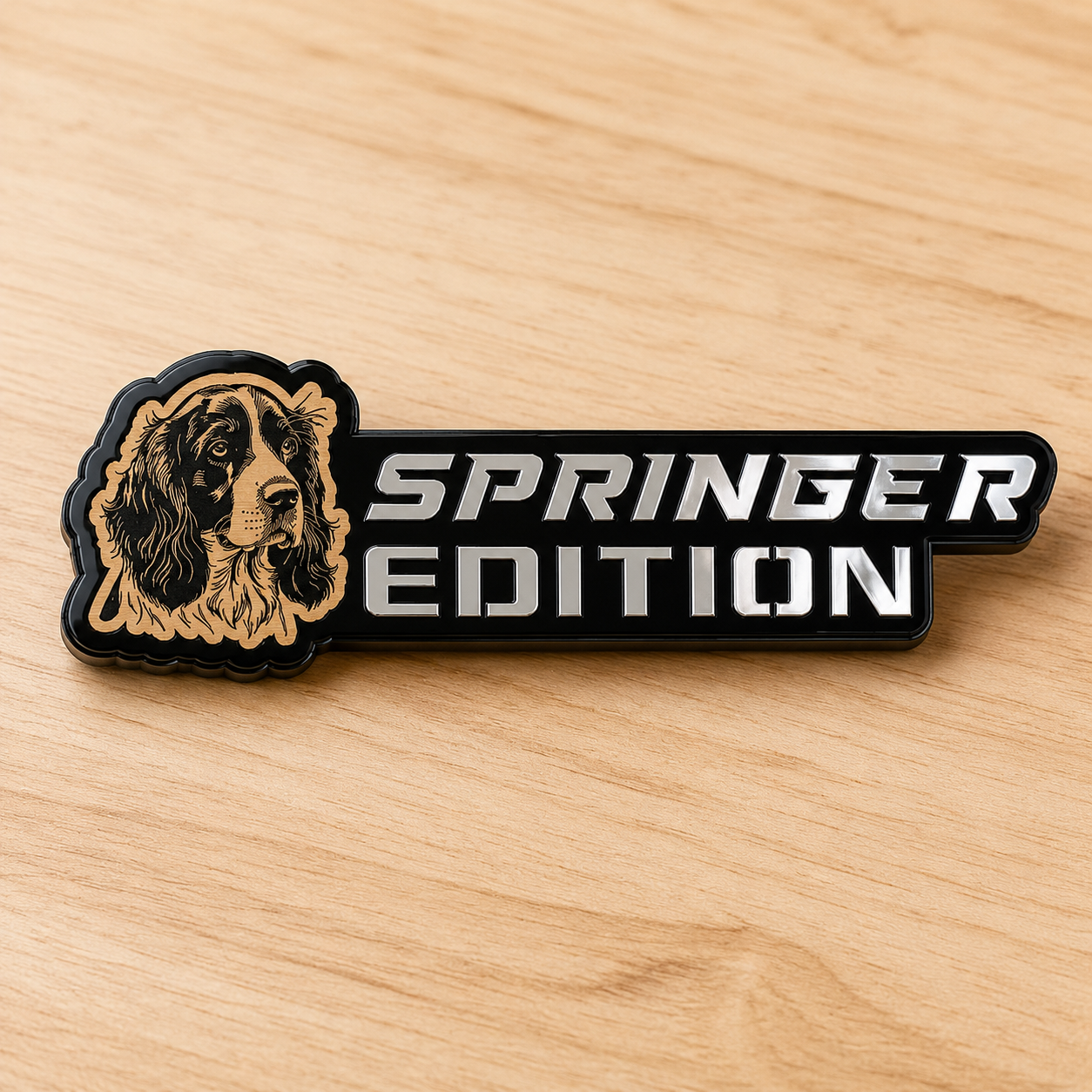 Insignia de texto personalizada - Escriba la suya propia - Fuente agresiva - Doble capa