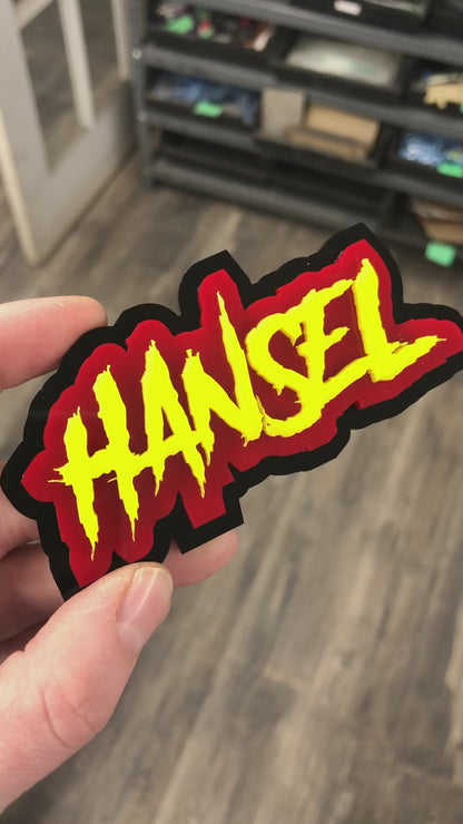 Insignia de texto personalizada - Escriba la suya propia - Triple capa de fuente agresiva