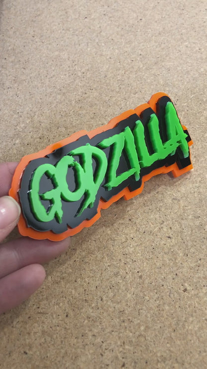 Insignia de texto personalizada - Escriba la suya propia - Triple capa de fuente agresiva