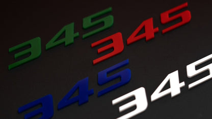 345 Badge - Single Layer - Choose Your Color - Atomic Car Concepts