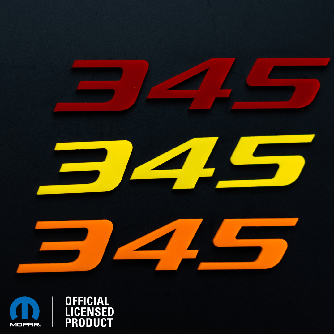 345 Badge - Single Layer - Choose Your Color - Atomic Car Concepts