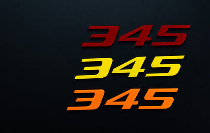 345 Badge - Single Layer - Choose Your Color - Atomic Car Concepts
