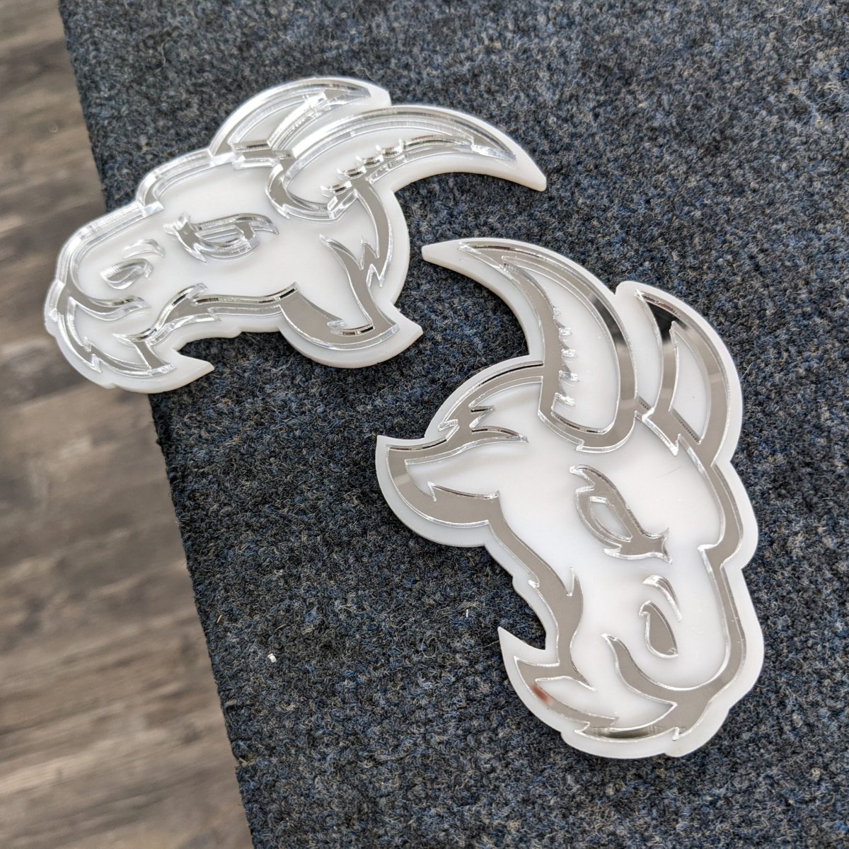 Angry Goat Icon Badge Pair - Tape Mount - Atomic Car Concepts