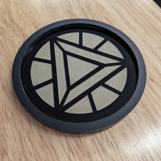 Cupholder Bottom - Arc Reactor Symbol - Black - Atomic Car Concepts