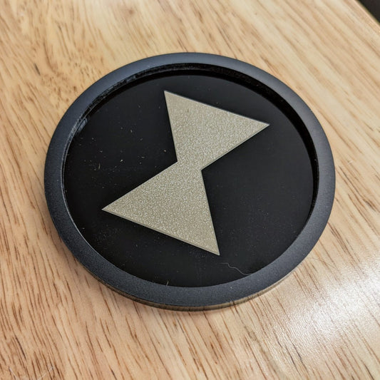 Cupholder Bottom - Black Widow Symbol - Black - Atomic Car Concepts