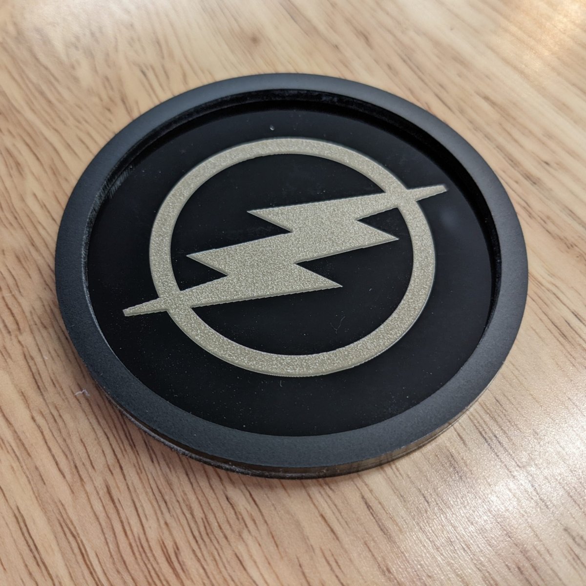 Cupholder Bottom - Lightning Bolt - Black - Atomic Car Concepts