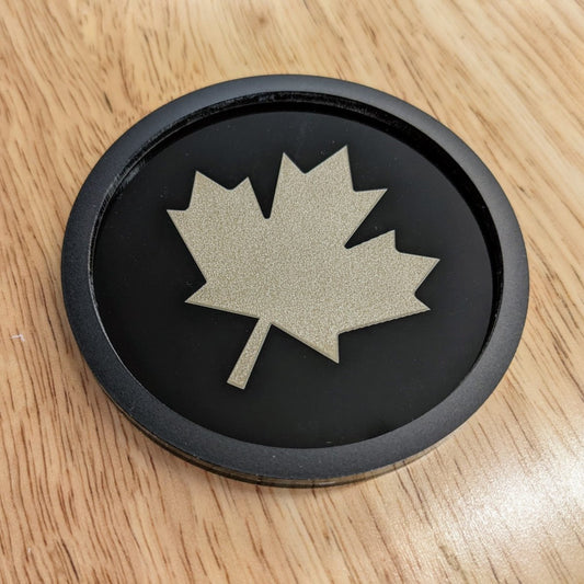 Cupholder Bottom - Maple Leaf - Black - Atomic Car Concepts