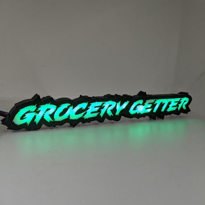 Custom LED Badge - Lightning Font - RGB - Premium Contoured Outline - Atomic Car Concepts