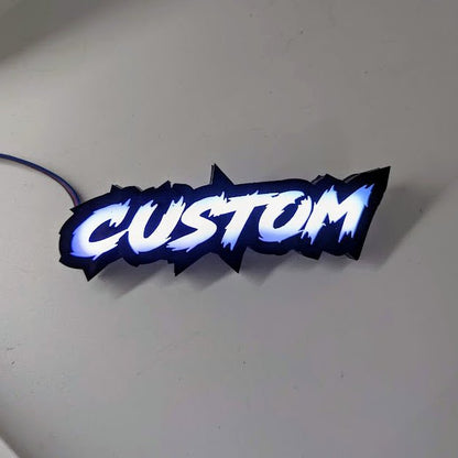 Custom LED Badge - Lightning Font - RGB - Premium Contoured Outline - Atomic Car Concepts