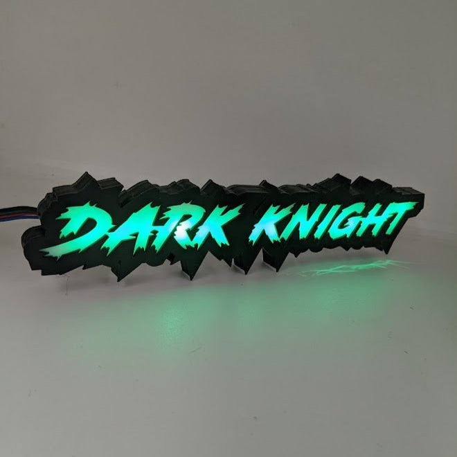 Custom LED Badge - Lightning Font - RGB - Premium Contoured Outline - Atomic Car Concepts