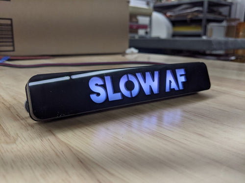 Custom LED Grille Badge - Block Font - 1.12