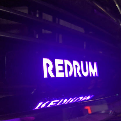 Custom LED Grille Badge - Block Font - 1.12" X 6.5: - Atomic Car Concepts