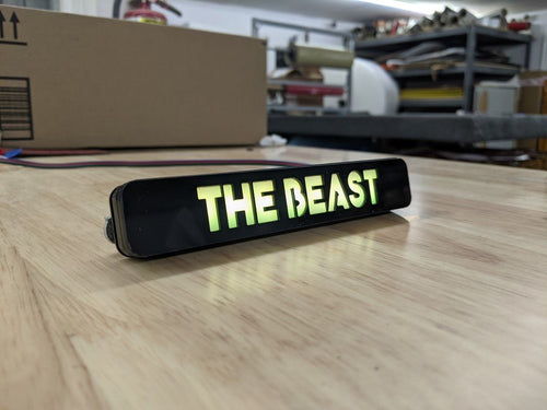 Custom LED Grille Badge - Block Font - 1.12