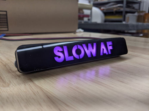 Custom LED Grille Badge - Block Font - 1.12