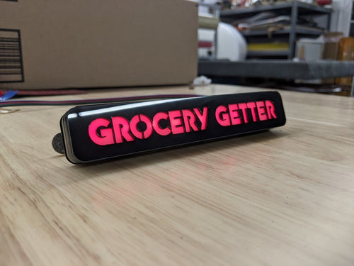 Custom LED Grille Badge - Block Font - 1.12