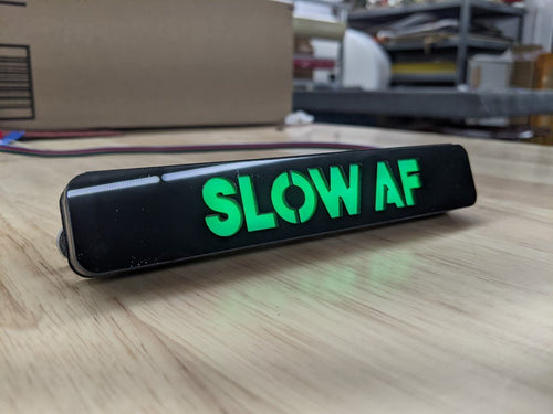 Custom LED Grille Badge - Block Font - 1.12