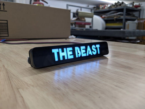 Custom LED Grille Badge - Block Font - 1.12