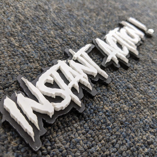 Custom Text Badge - Type Your Own - Aggressive Font - Double Layer - Atomic Car Concepts