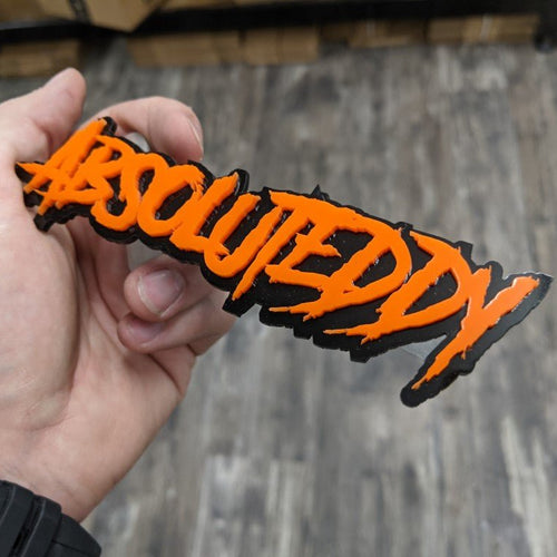 Custom Text Badge - Type Your Own - Aggressive Font - Double Layer - Atomic Car Concepts