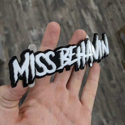 Custom Text Badge - Type Your Own - Aggressive Font - Double Layer - Atomic Car Concepts