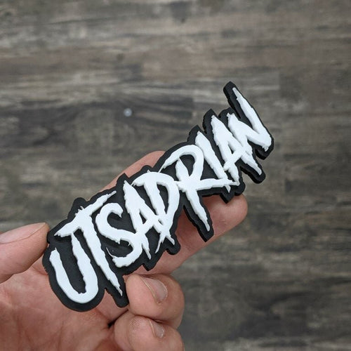 Custom Text Badge - Type Your Own - Aggressive Font - Double Layer - Atomic Car Concepts