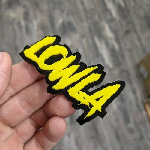 Custom Text Badge - Type Your Own - Aggressive Font - Double Layer - Atomic Car Concepts