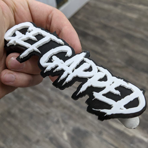 Custom Text Badge - Type Your Own - Aggressive Font - Double Layer - Atomic Car Concepts