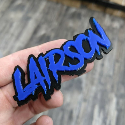 Custom Text Badge - Type Your Own - Aggressive Font - Double Layer - Atomic Car Concepts