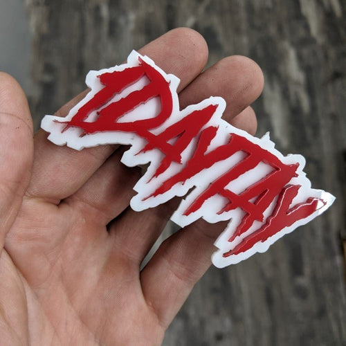 Custom Text Badge - Type Your Own - Aggressive Font - Double Layer - Atomic Car Concepts