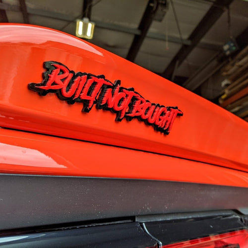 Custom Text Badge - Type Your Own - Aggressive Font - Double Layer - Atomic Car Concepts