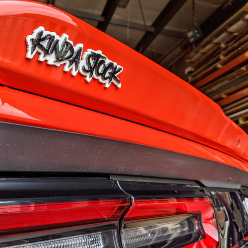 Custom Text Badge - Type Your Own - Aggressive Font - Double Layer - Atomic Car Concepts