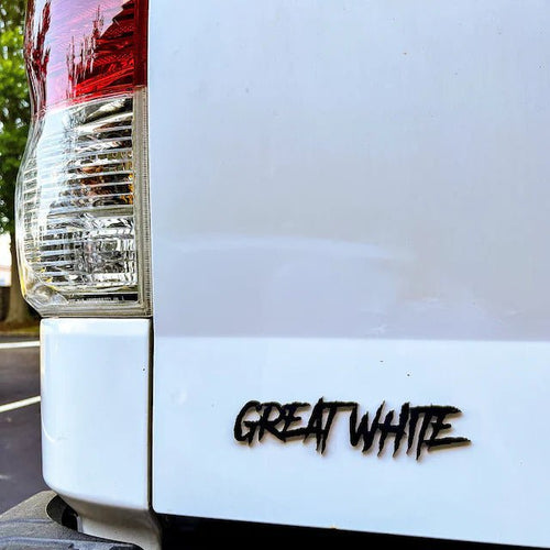 Custom Text Badge - Type Your Own - Aggressive Font Single Layer - Tape Mount - Atomic Car Concepts