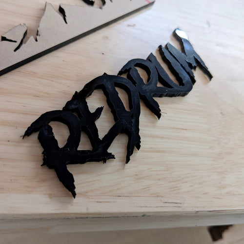 Custom Text Badge - Type Your Own - Aggressive Font Single Layer - Tape Mount - Atomic Car Concepts