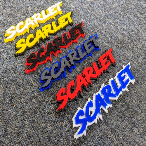 Custom Text Badge - Type Your Own - Lightning Font Double Layer - Atomic Car Concepts