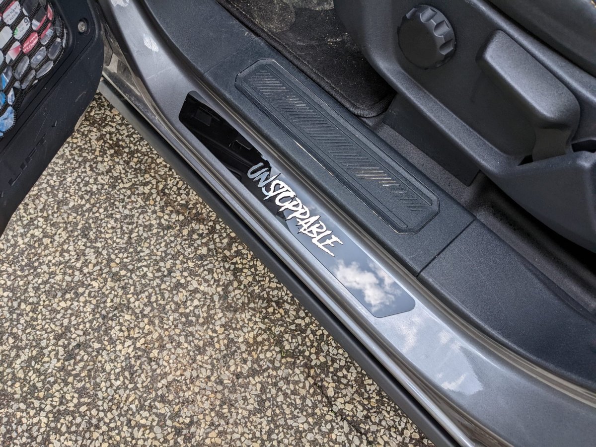 Custom Text Door Sills - Universal - Pair - Atomic Car Concepts