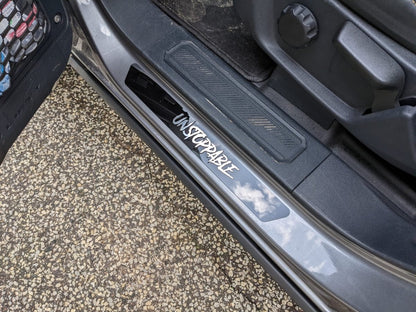 Custom Text Door Sills - Universal - Pair - Atomic Car Concepts