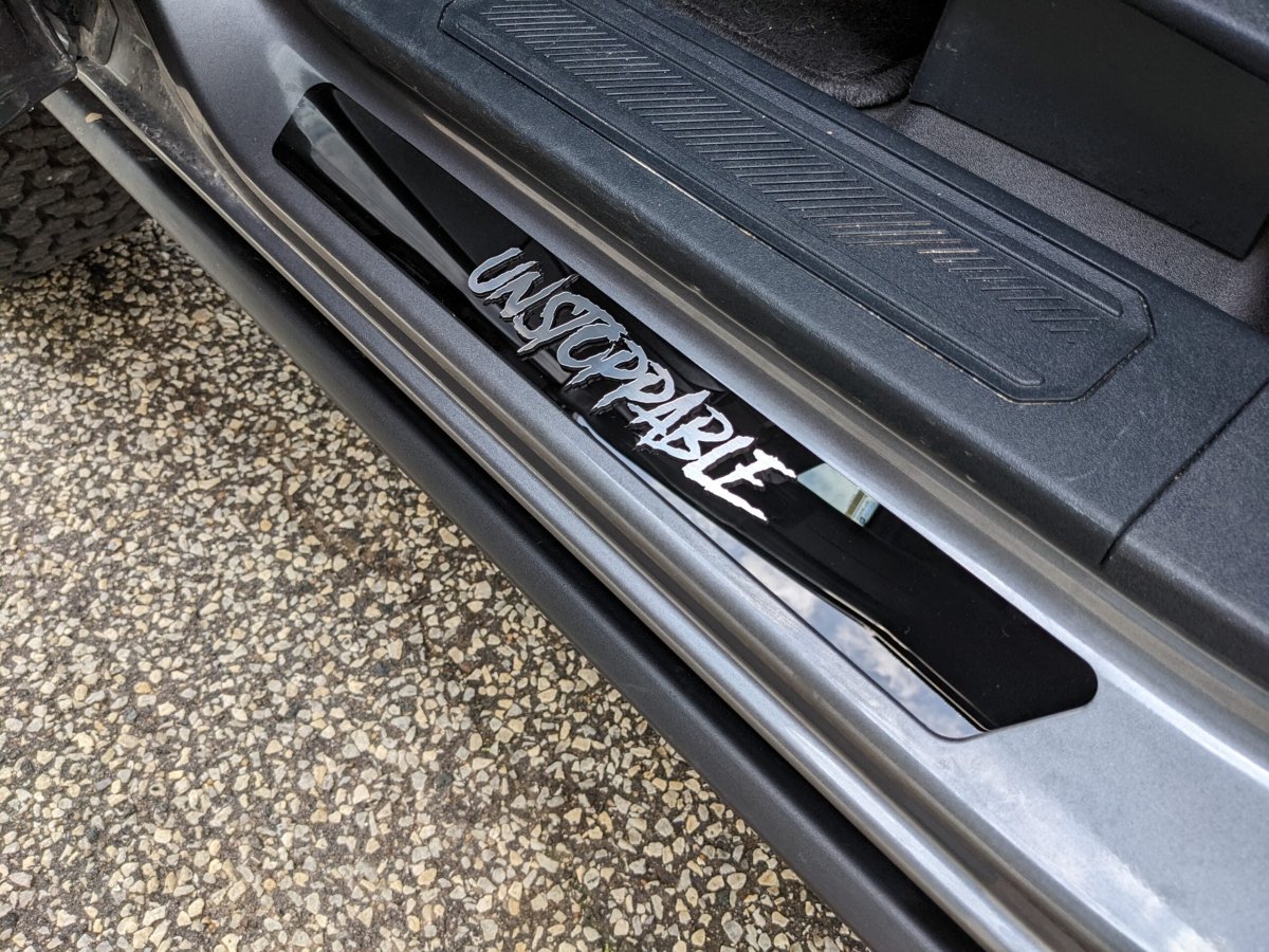 Custom Text Door Sills - Universal - Pair - Atomic Car Concepts