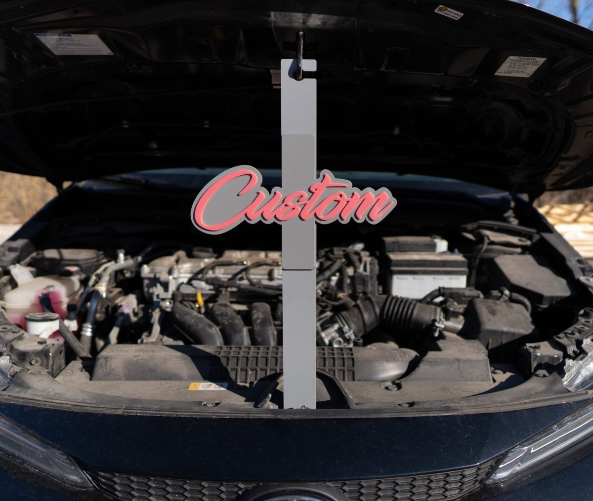 Custom Text Hood Prop - Script Font โ Atomic Car Concepts